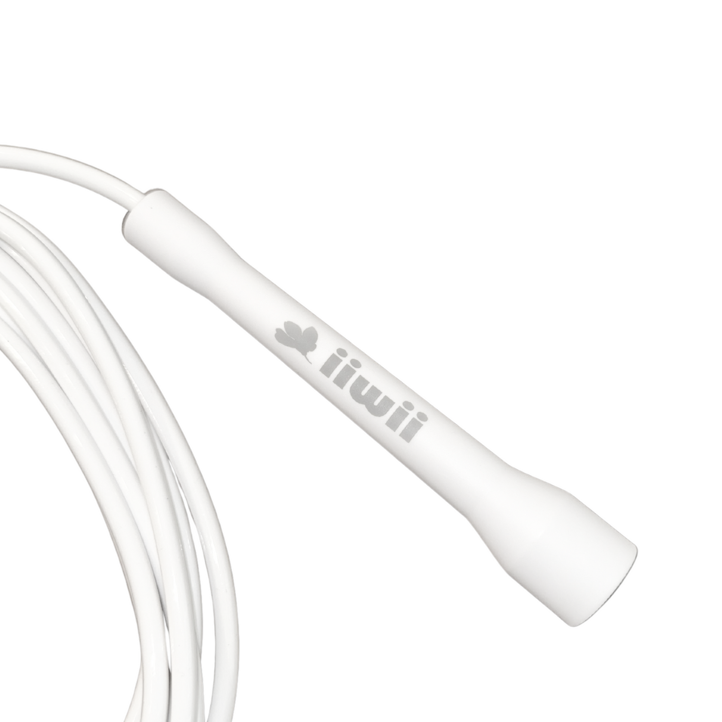 White jump rope with 'iiwii' branding on a white background